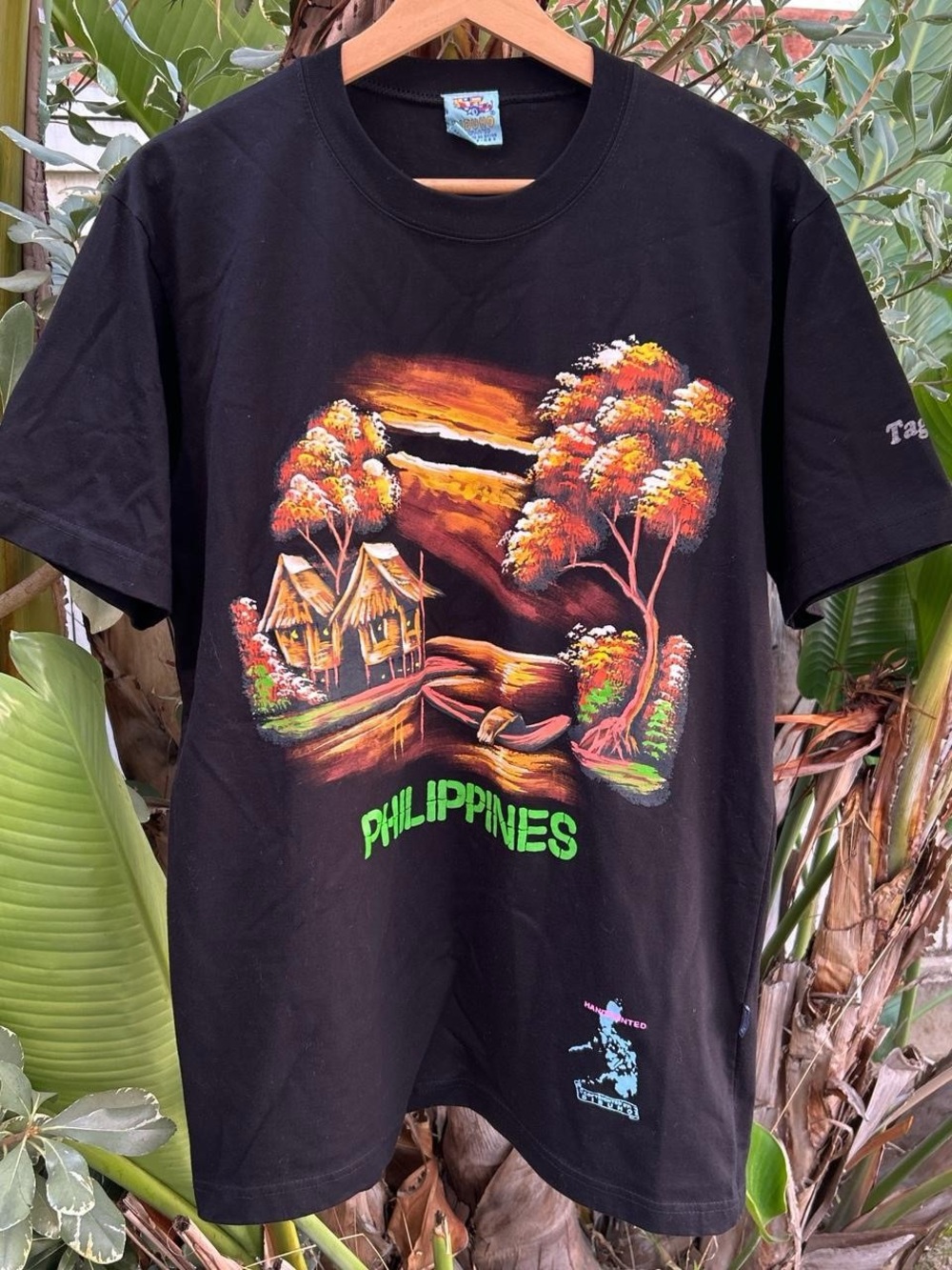 Vintage Y2K Dibuho Hand Painted Philippines T Shirt Men’s M Black Tagaytay
